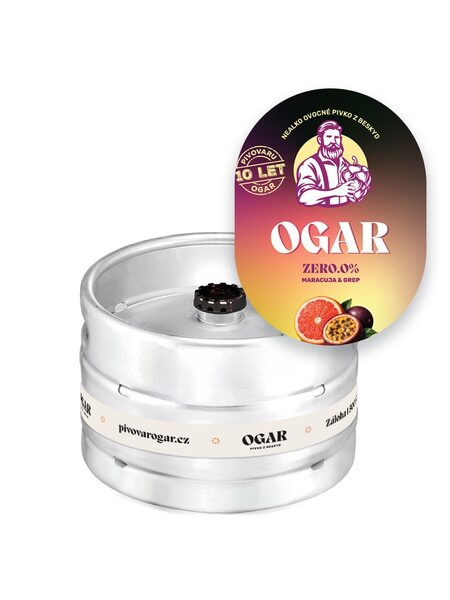OGAR ZERO maracuja a grep nealko pivo, KEG15