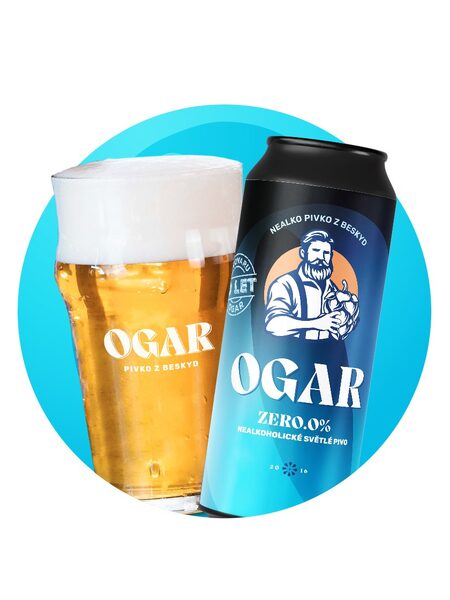 OGAR ZERO neochucené nealko pivo, PLE05
